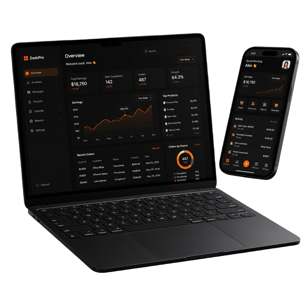 Mockup website profesional Slation Creative di laptop dan smartphone